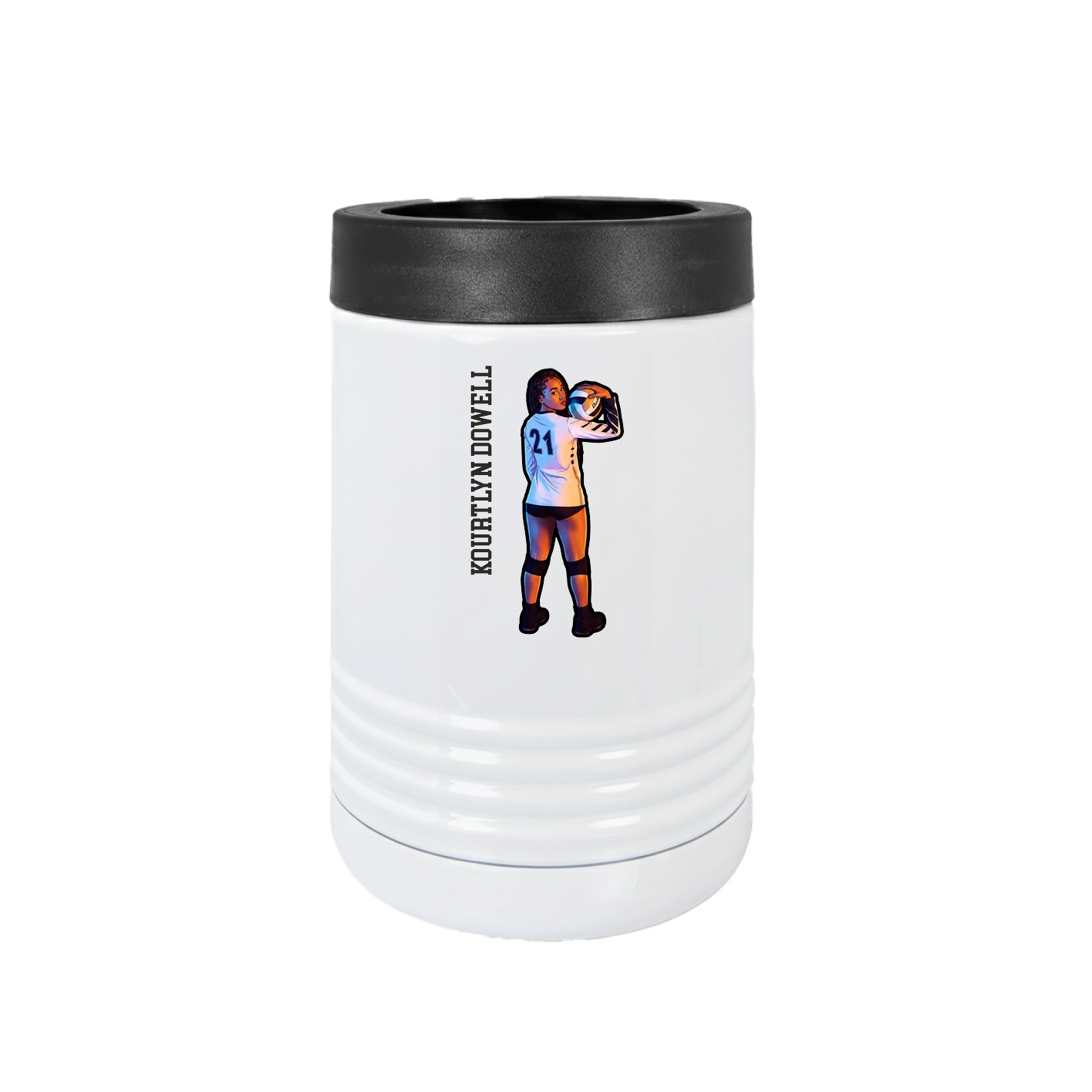 Beverage Holder — Name Vertical in White