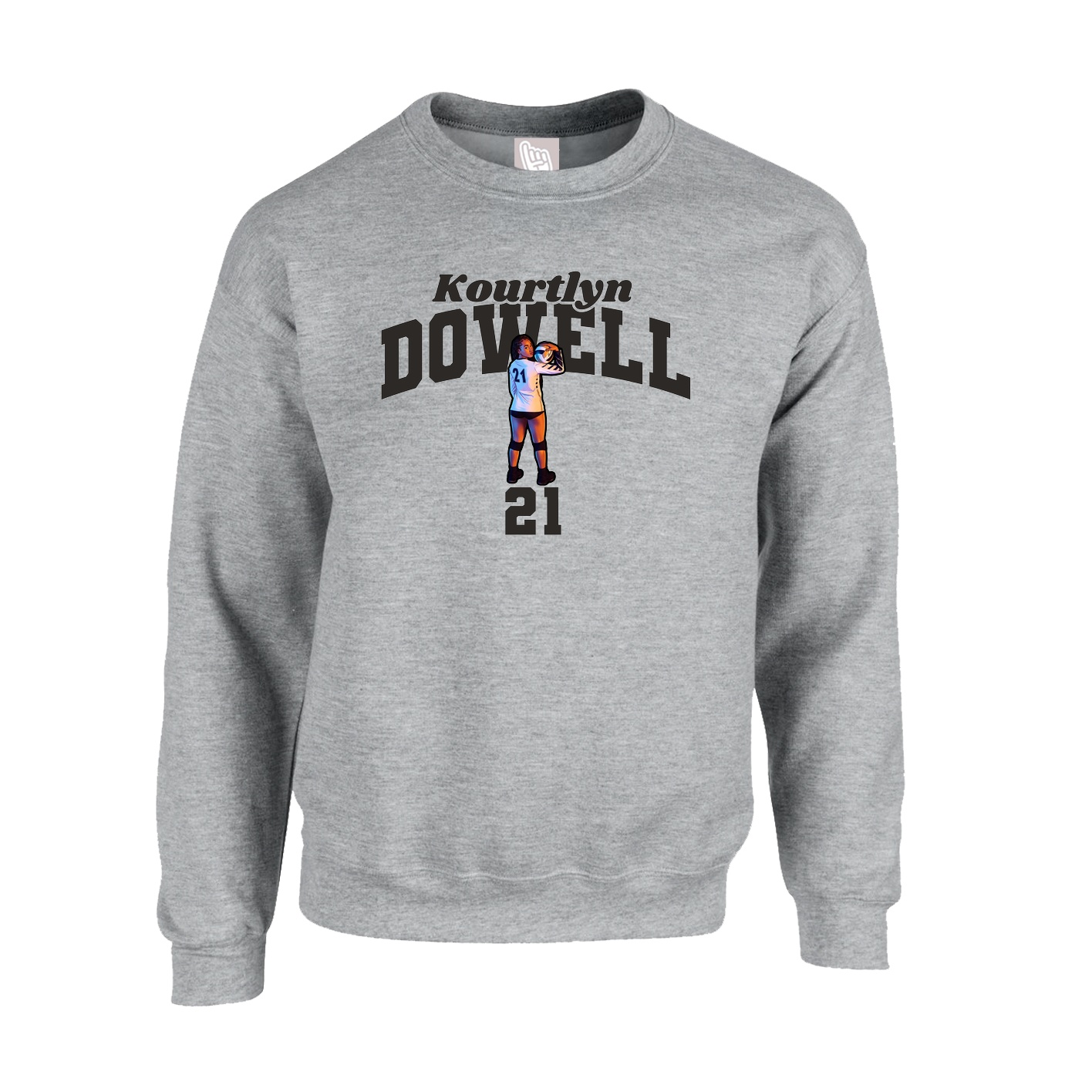 Fleece Crew — Signature Arch in Grey