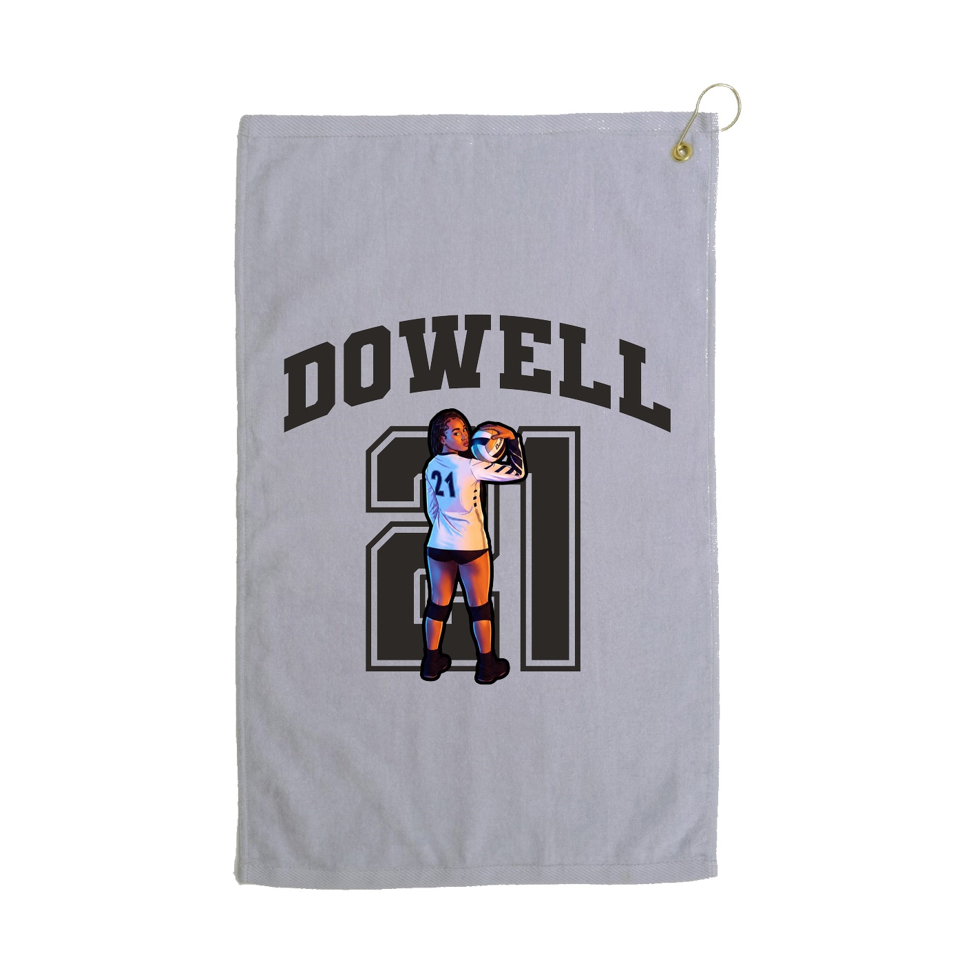 Golf Towel — Number in Grey
