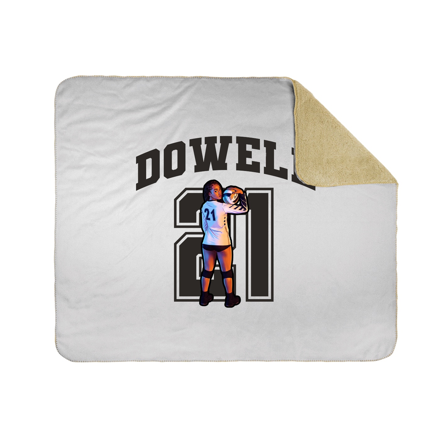 Throw Blanket — Number in White