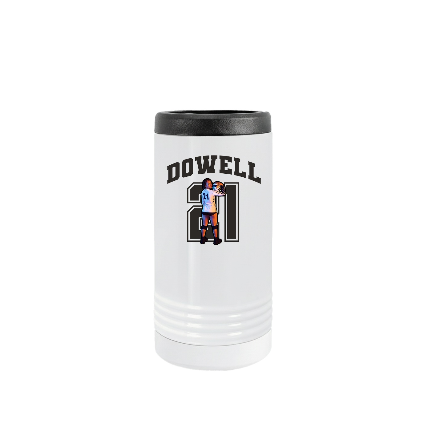 Slim Beverage Holder — Number in White