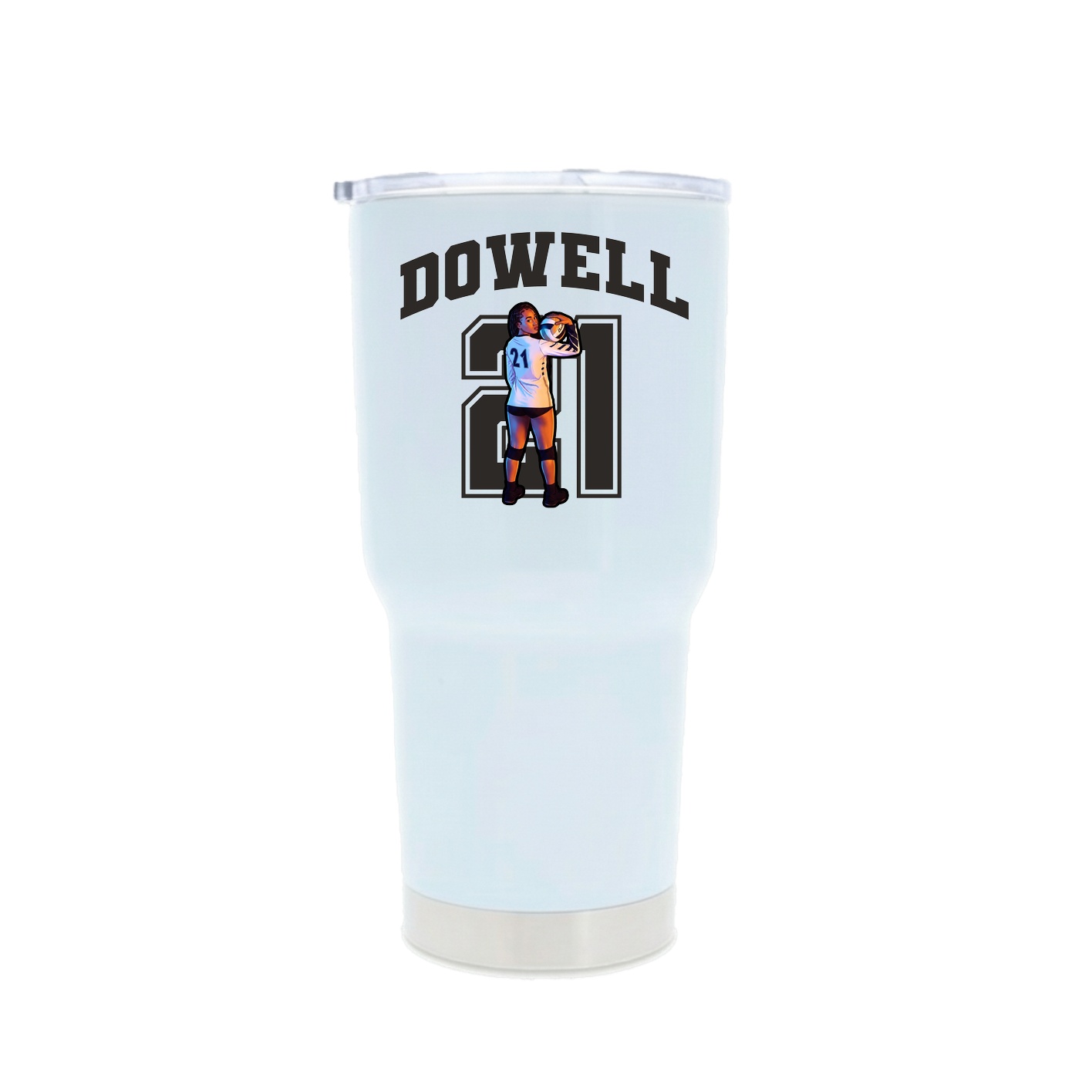 30oz Stainless Steel Tumbler — Number in White