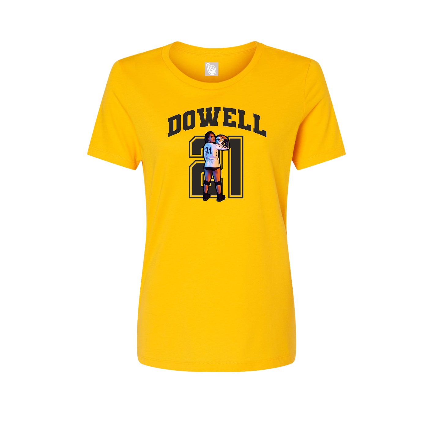Fitted Women's Tee — Number in Gold