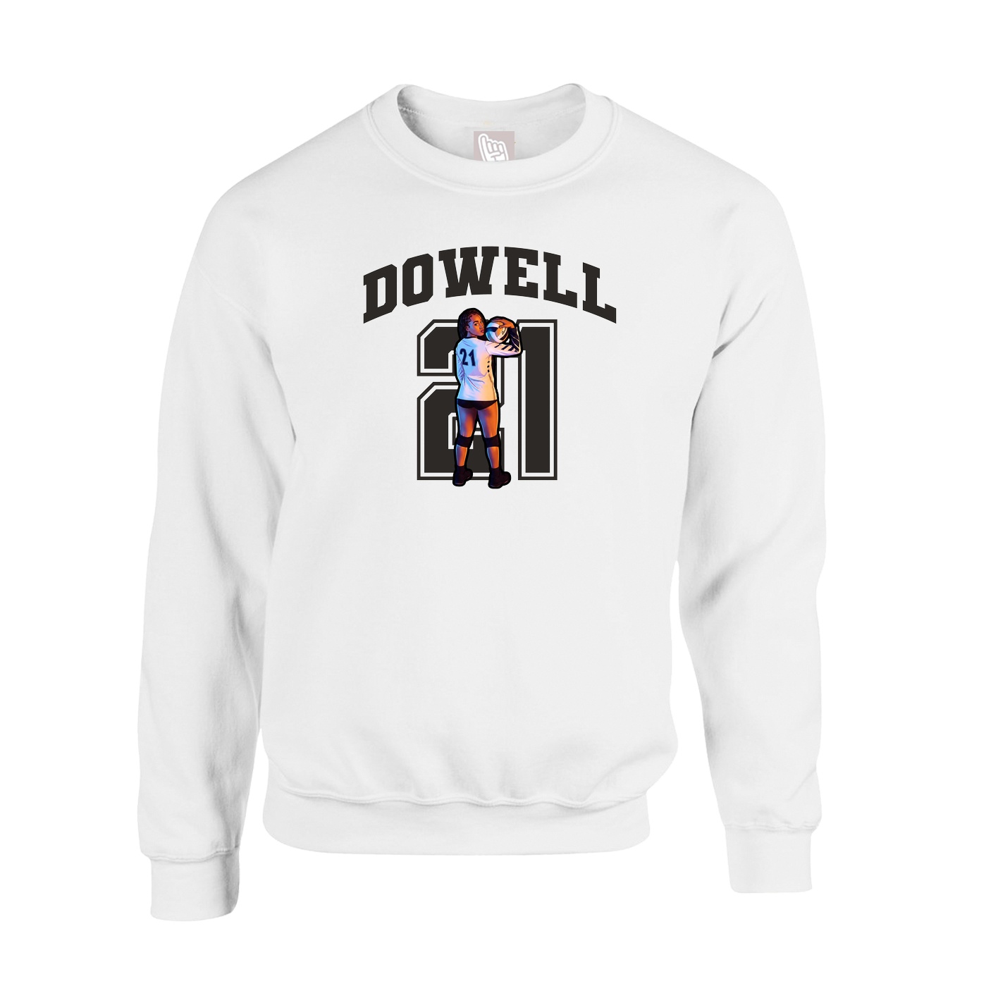 Fleece Crew — Number in White