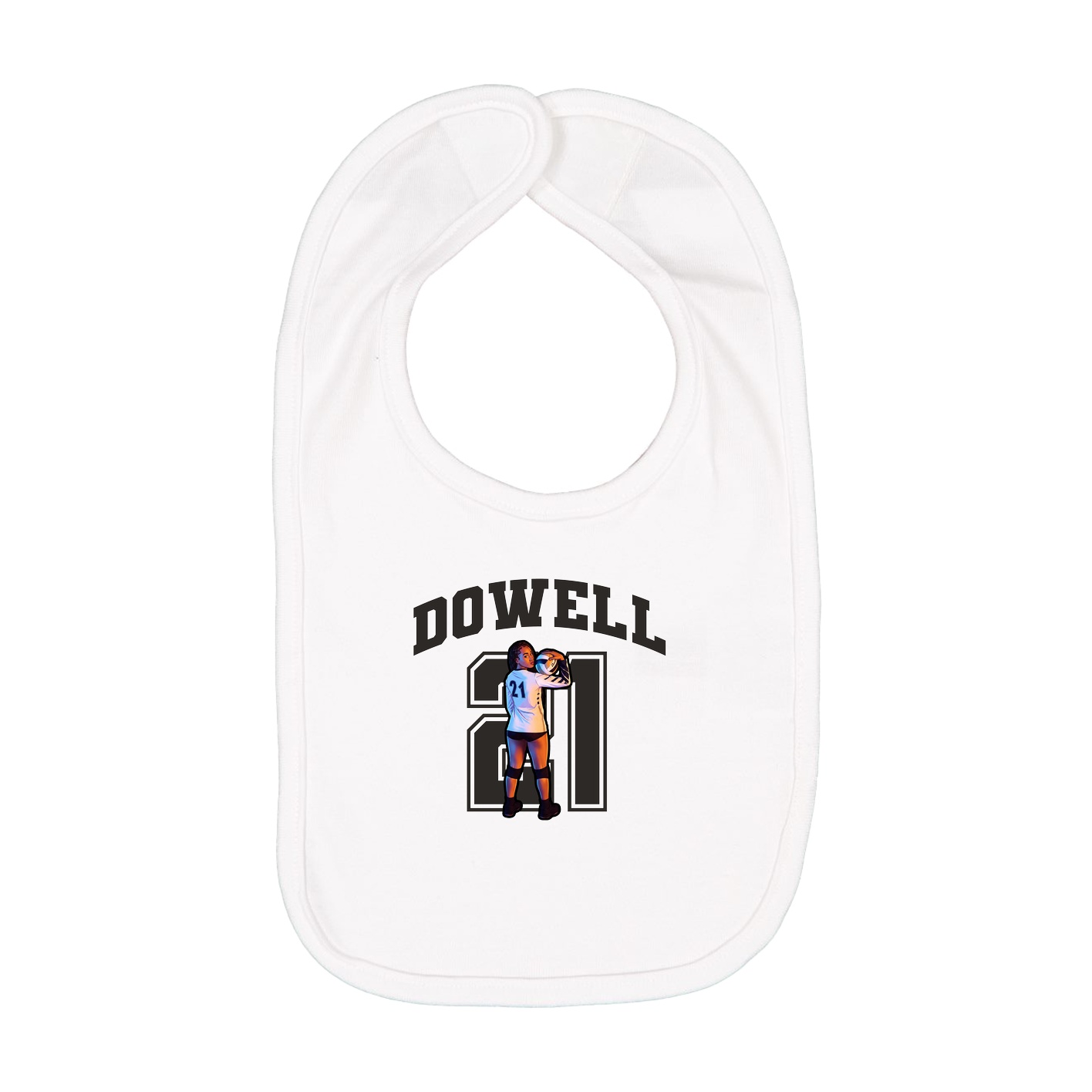 Infant Bib — Number in White