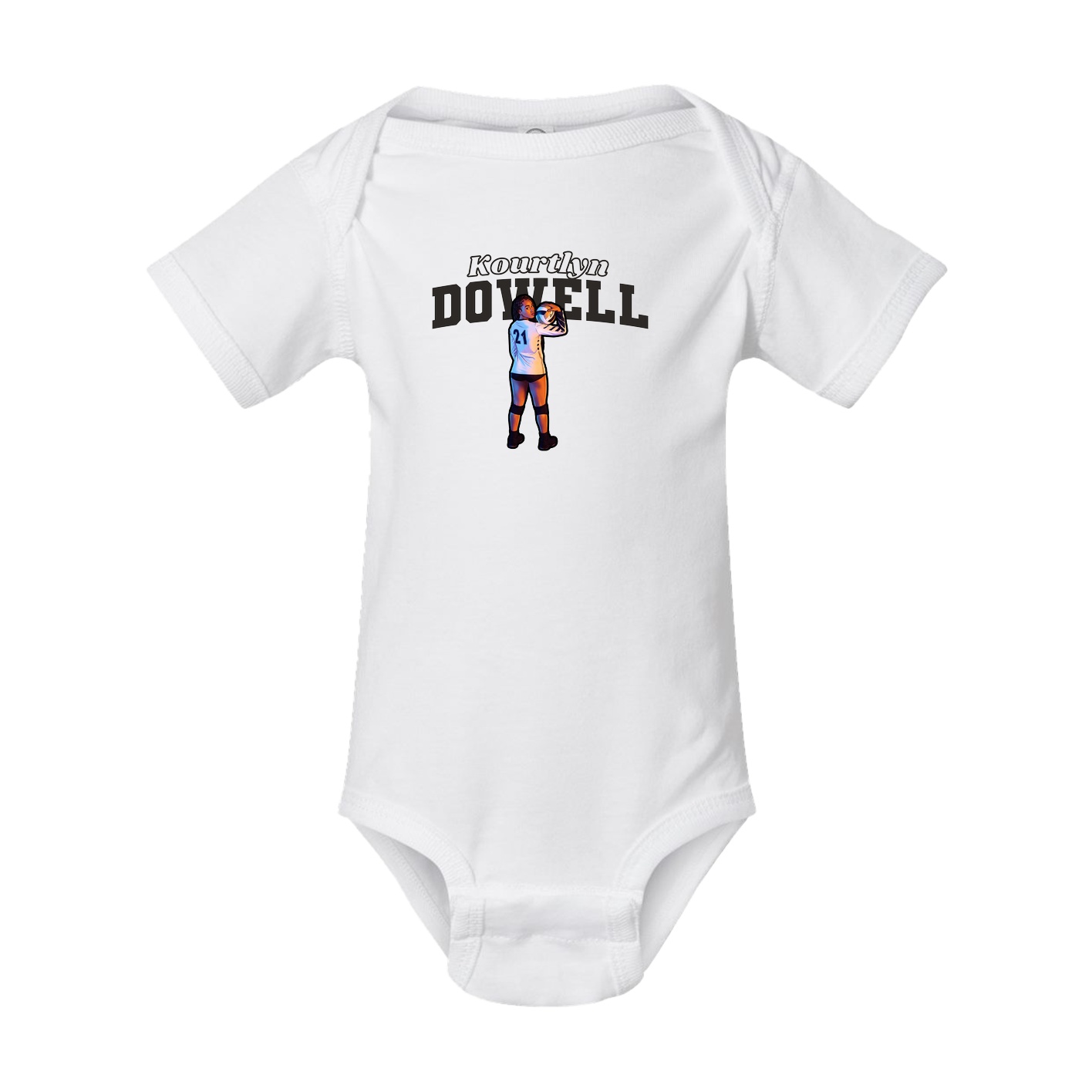 Baby Onesie — Name Arch in White