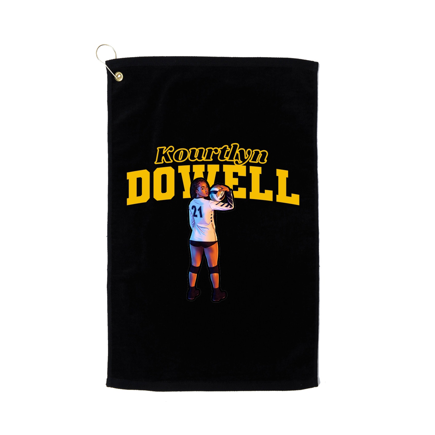 Golf Towel — Name Arch in Black