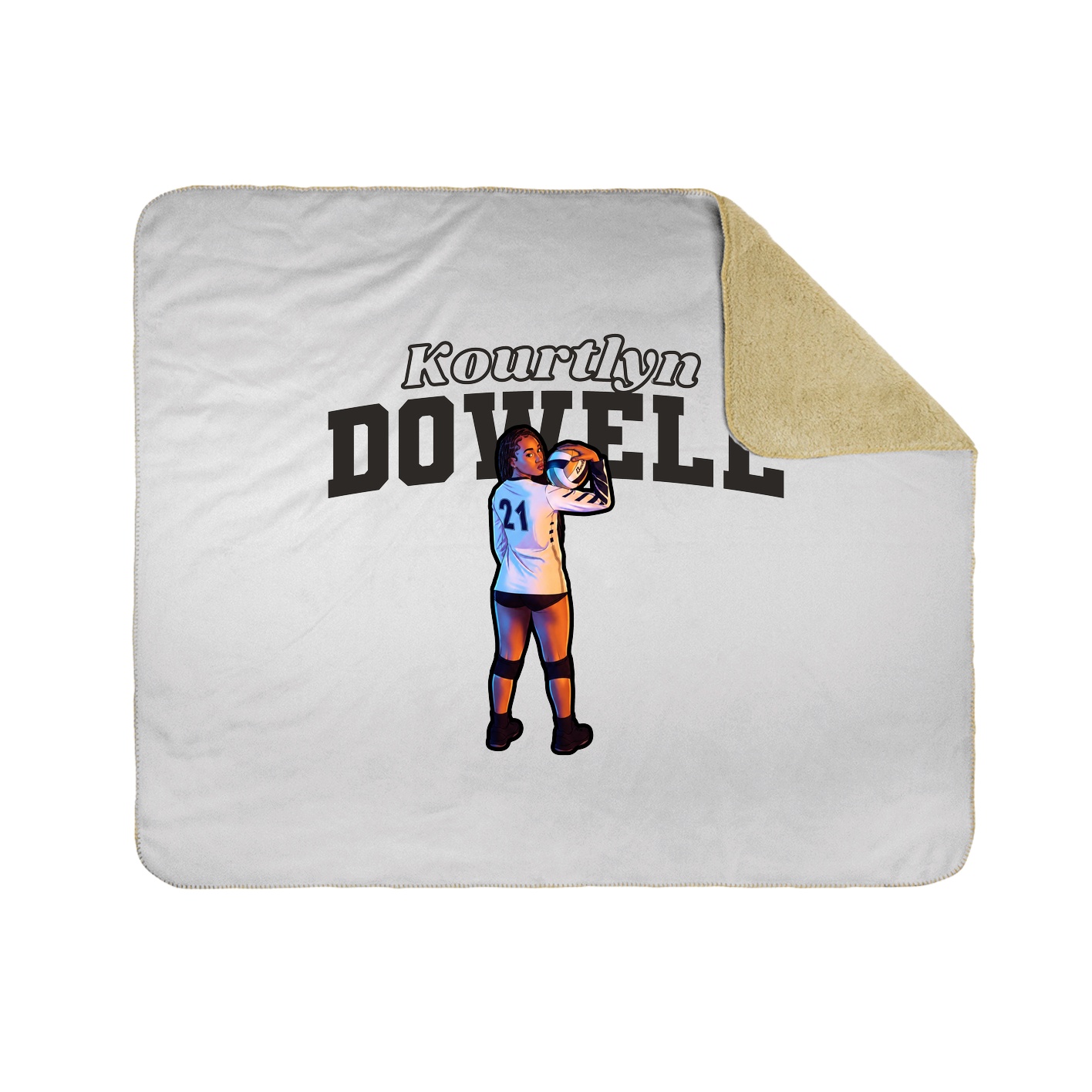 Throw Blanket — Name Arch in White