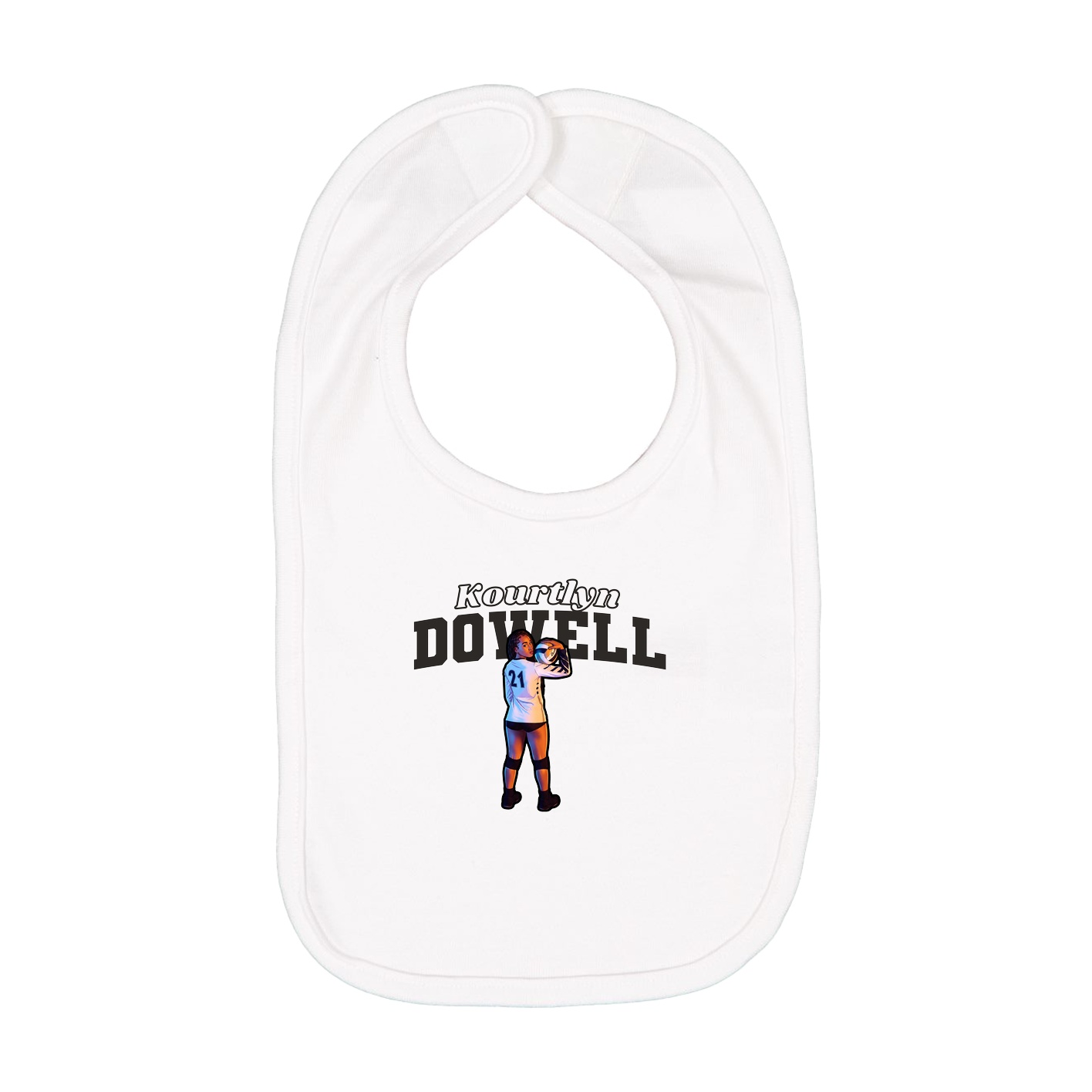 Infant Bib — Name Arch in White