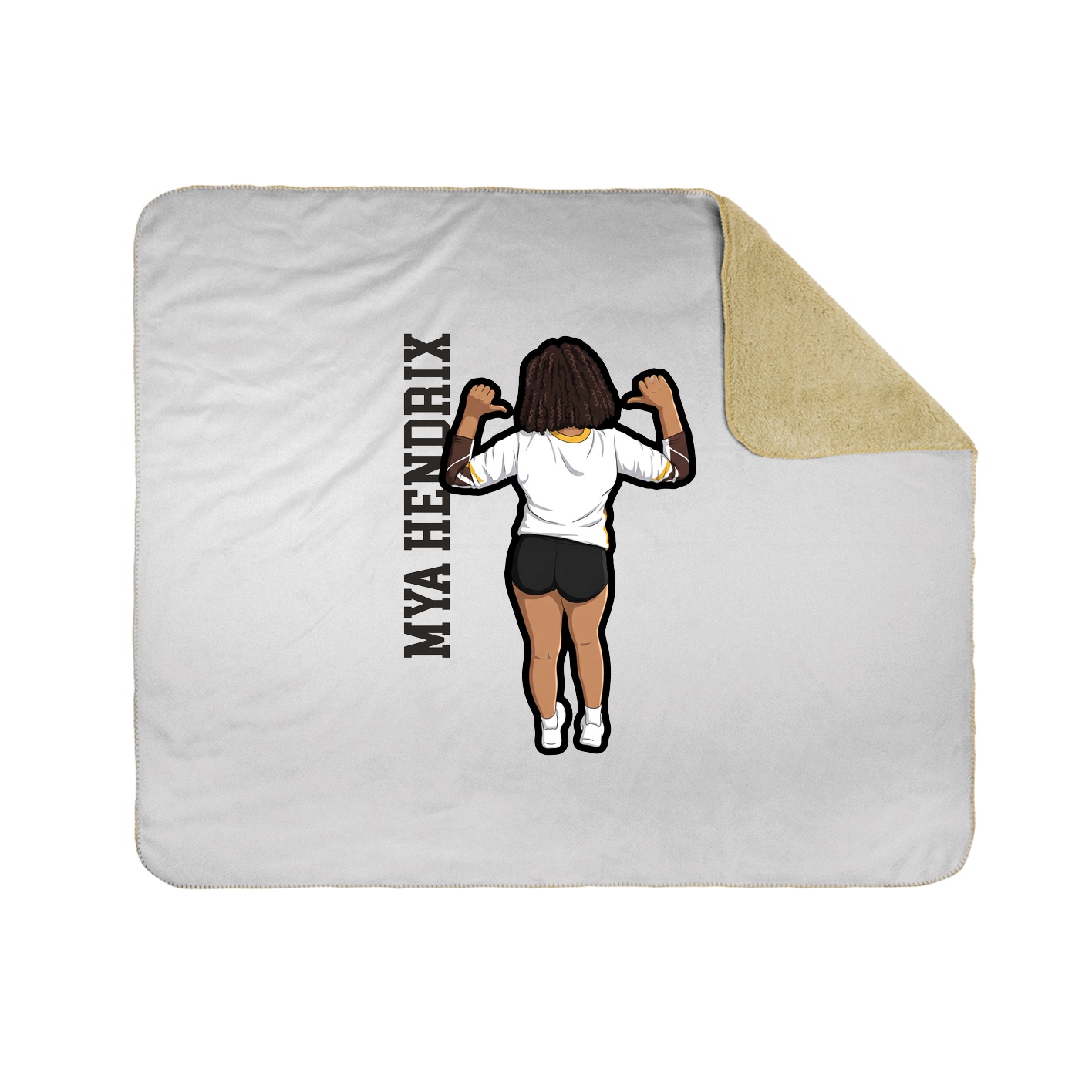 Throw Blanket — Name Vertical in White