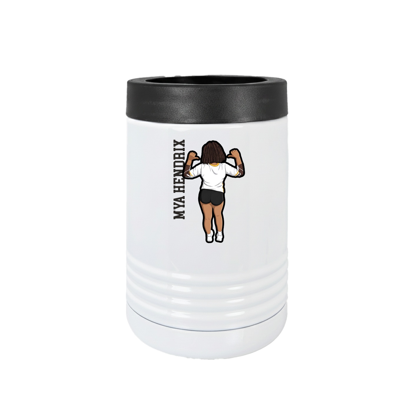 Beverage Holder — Name Vertical in White