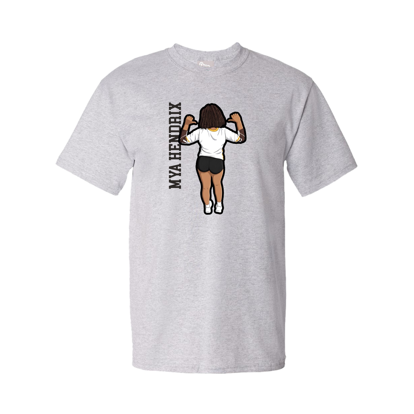 Youth Tee — Name Vertical in Grey