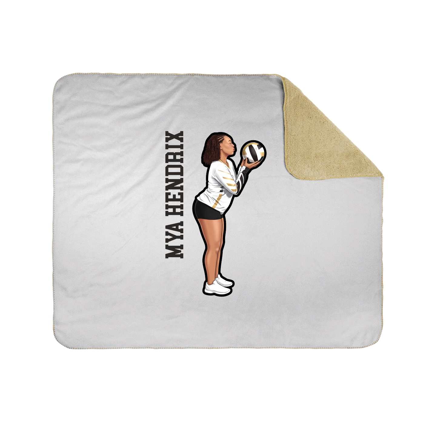 Throw Blanket — Name Vertical in White