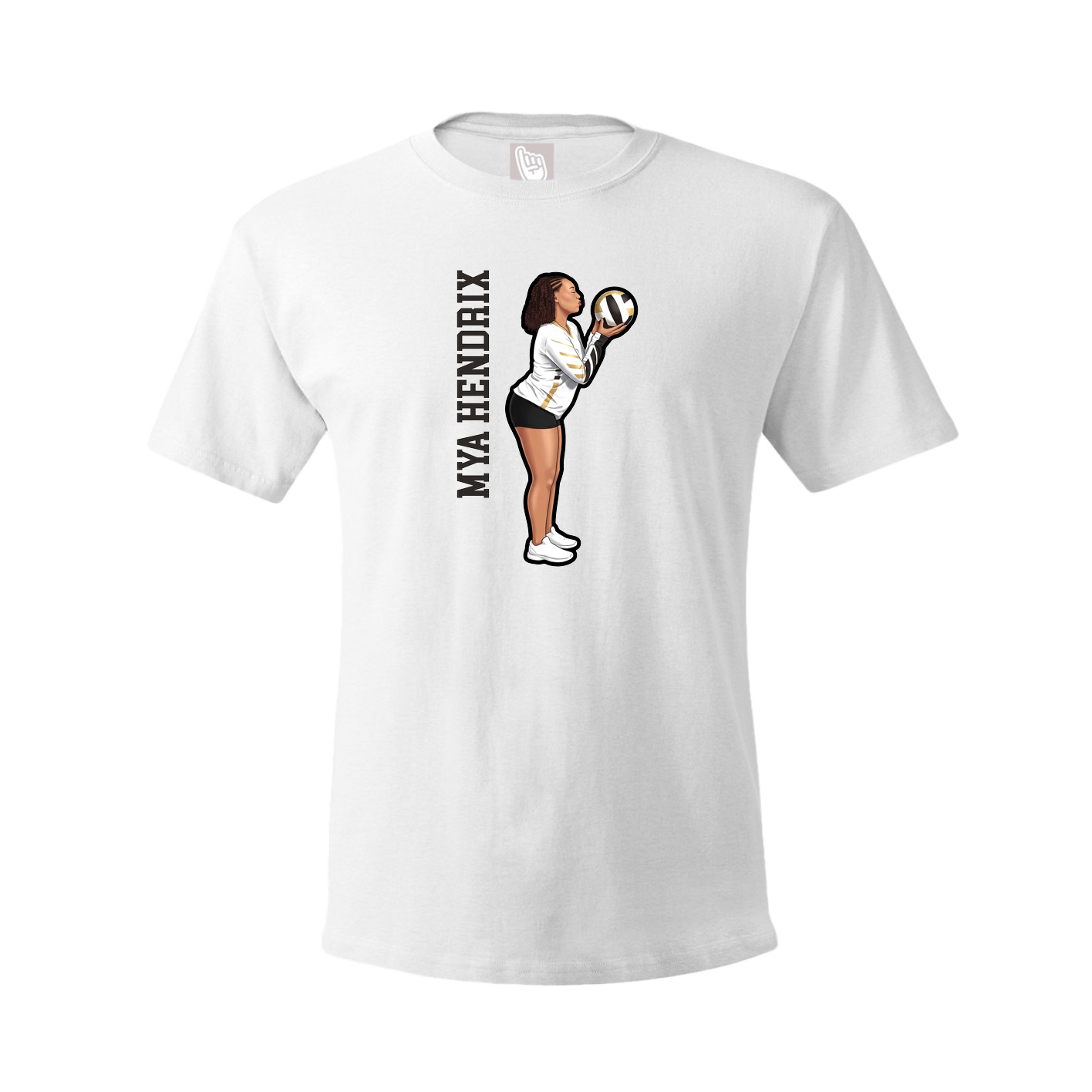 Tee — Name Vertical in White