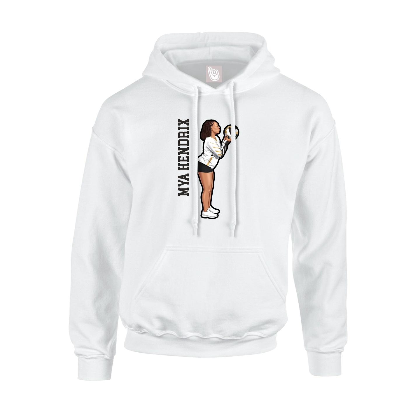Youth Hoodie — Name Vertical in White