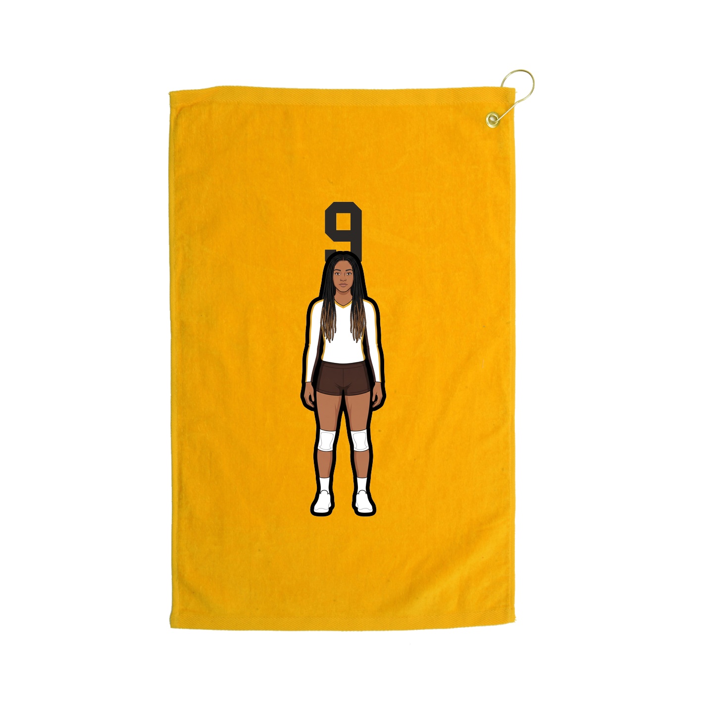 Golf Towel — Number Top in Gold