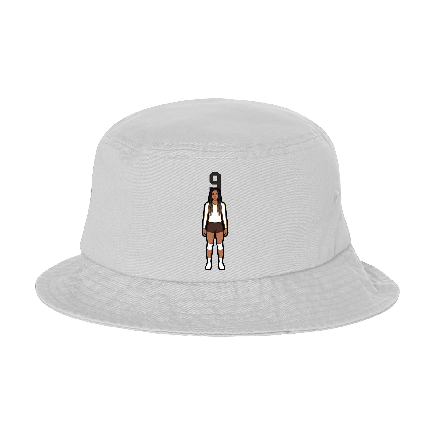 Bucket Cap — Number Top in White