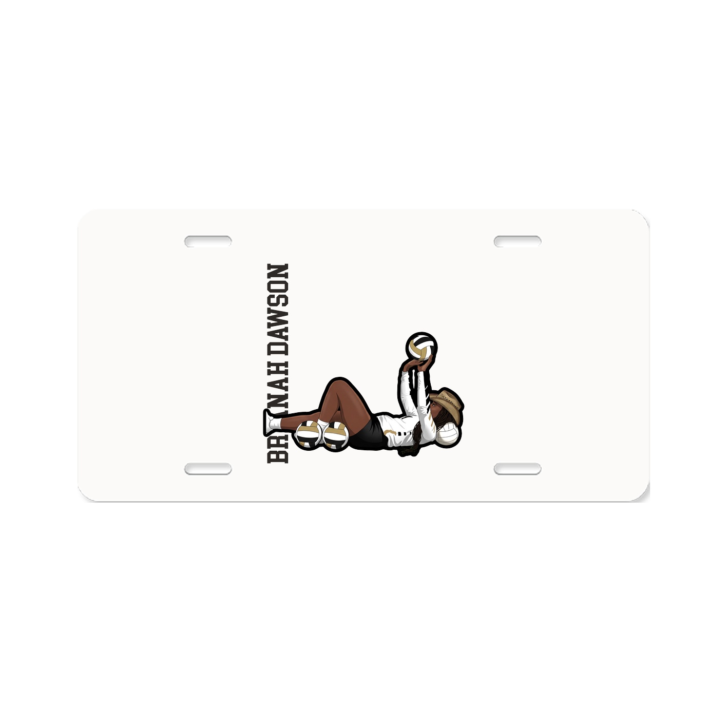License Plate — Name Vertical in Classic