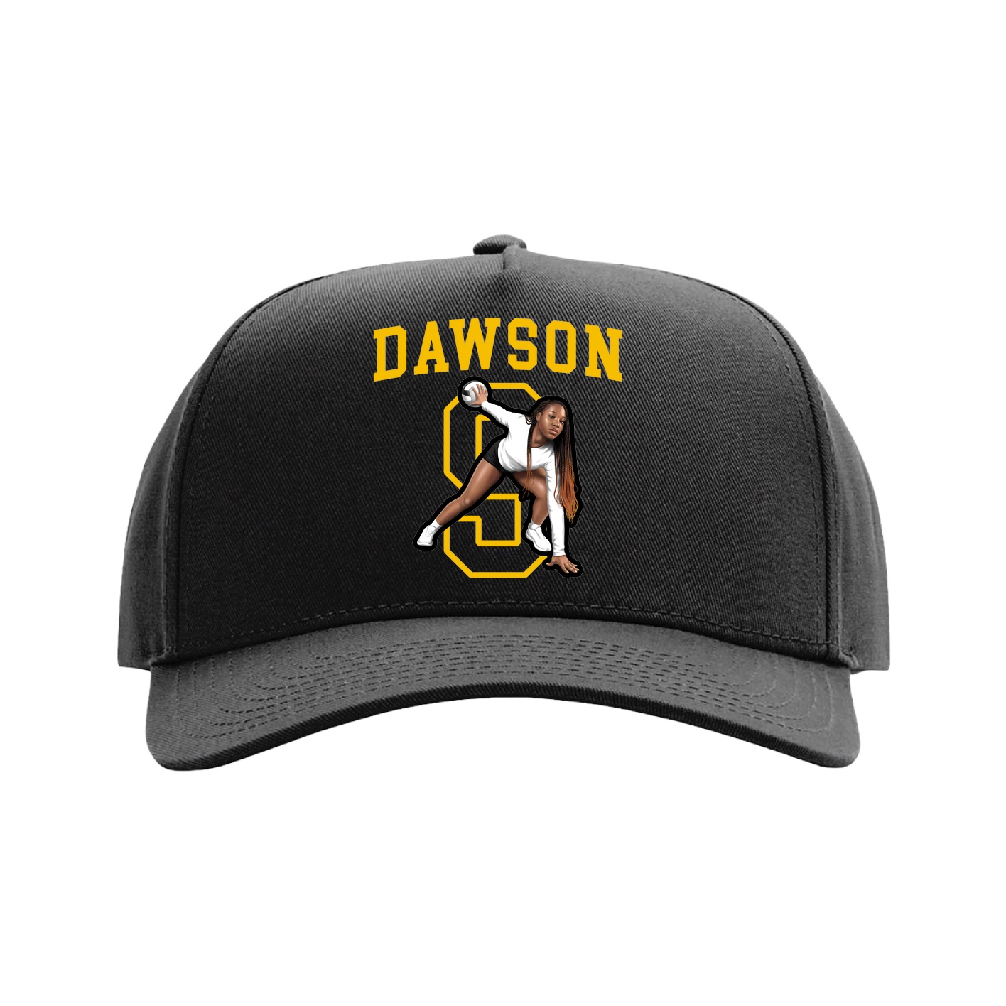 Full Fabric Five-Panel Champ Cap — Shirsey in Black