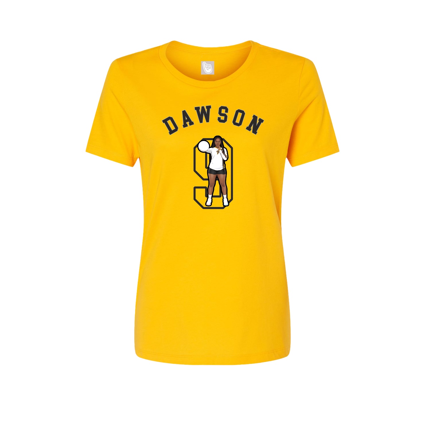 Fitted Women's Tee — Shirsey Arch in Gold