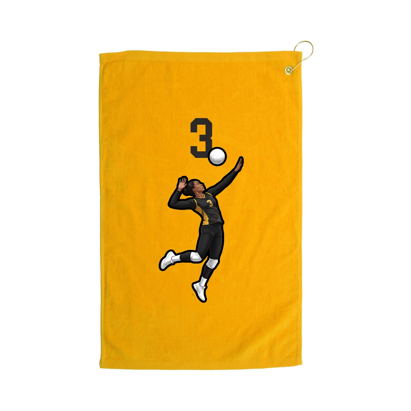 Golf Towel — Number Top in Gold