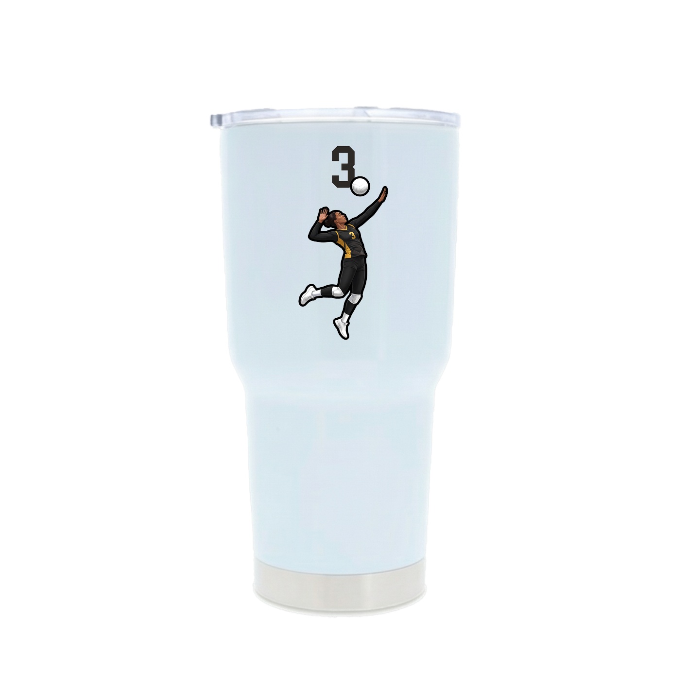 30oz Stainless Steel Tumbler — Number Top in White