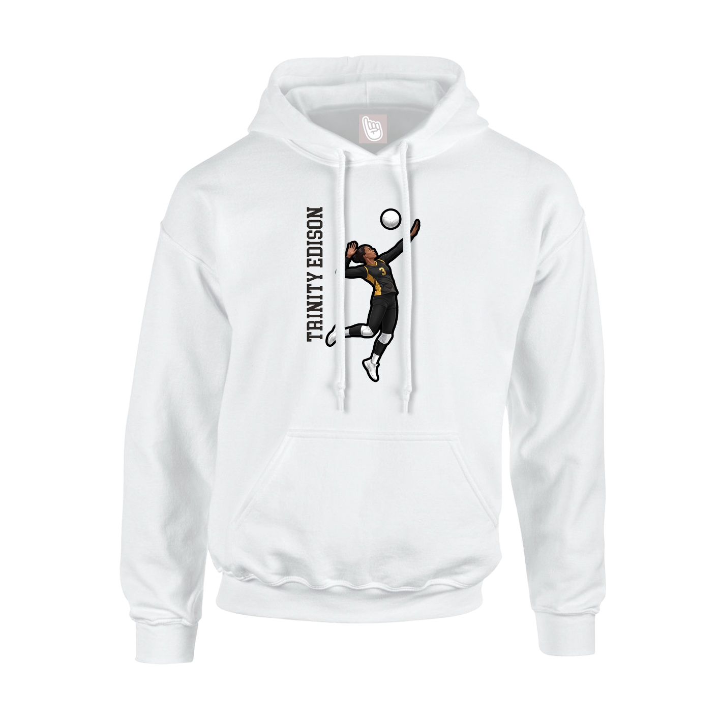 Hoodie — Name Vertical in White