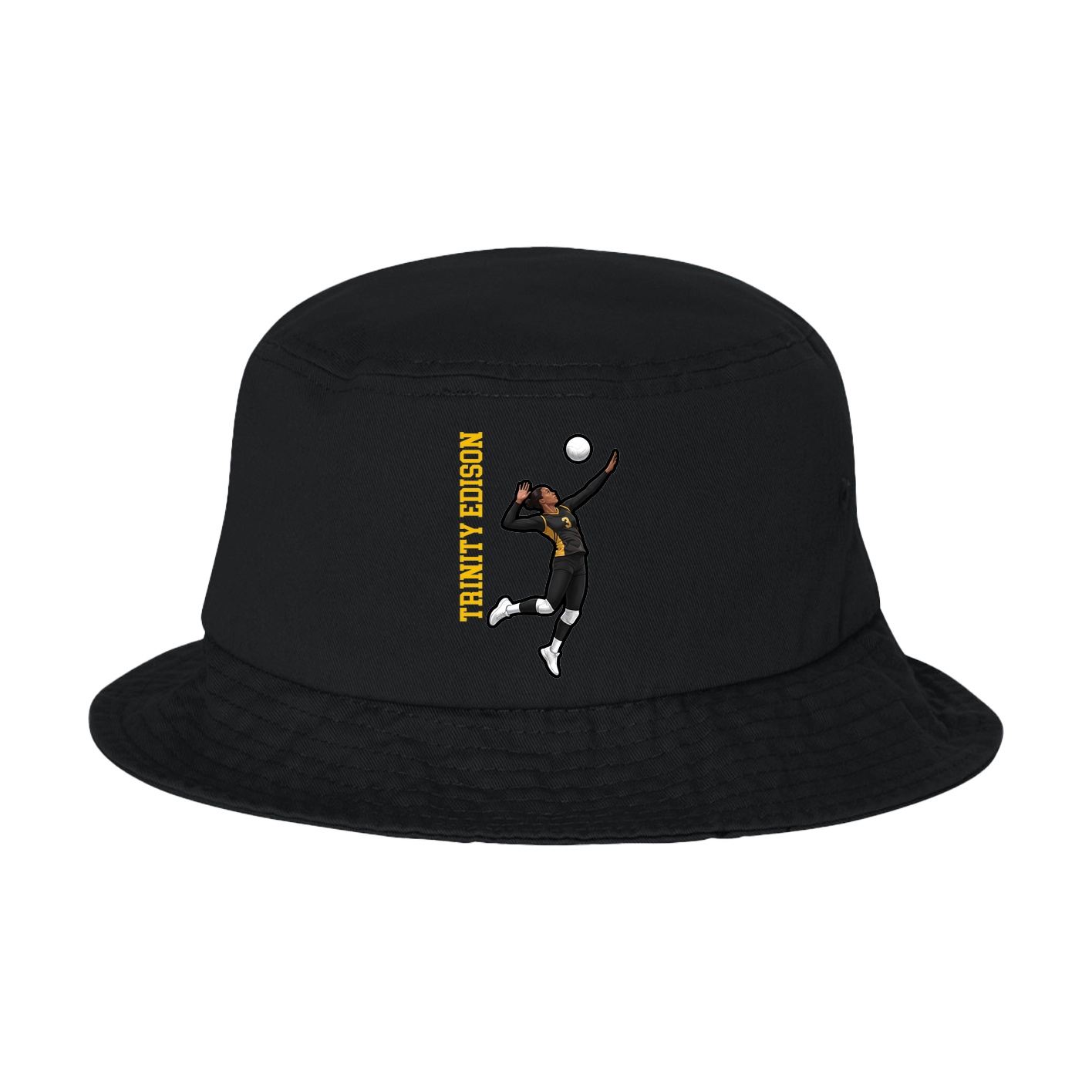 Bucket Cap — Name Vertical in Black