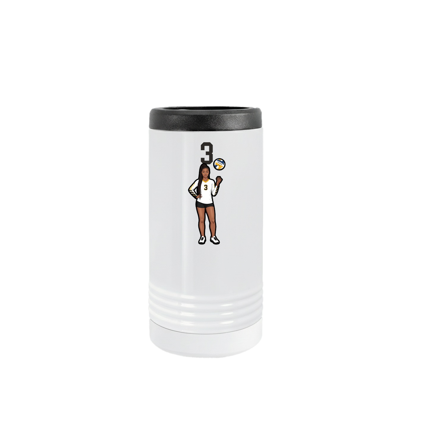 Slim Beverage Holder — Number Top in White