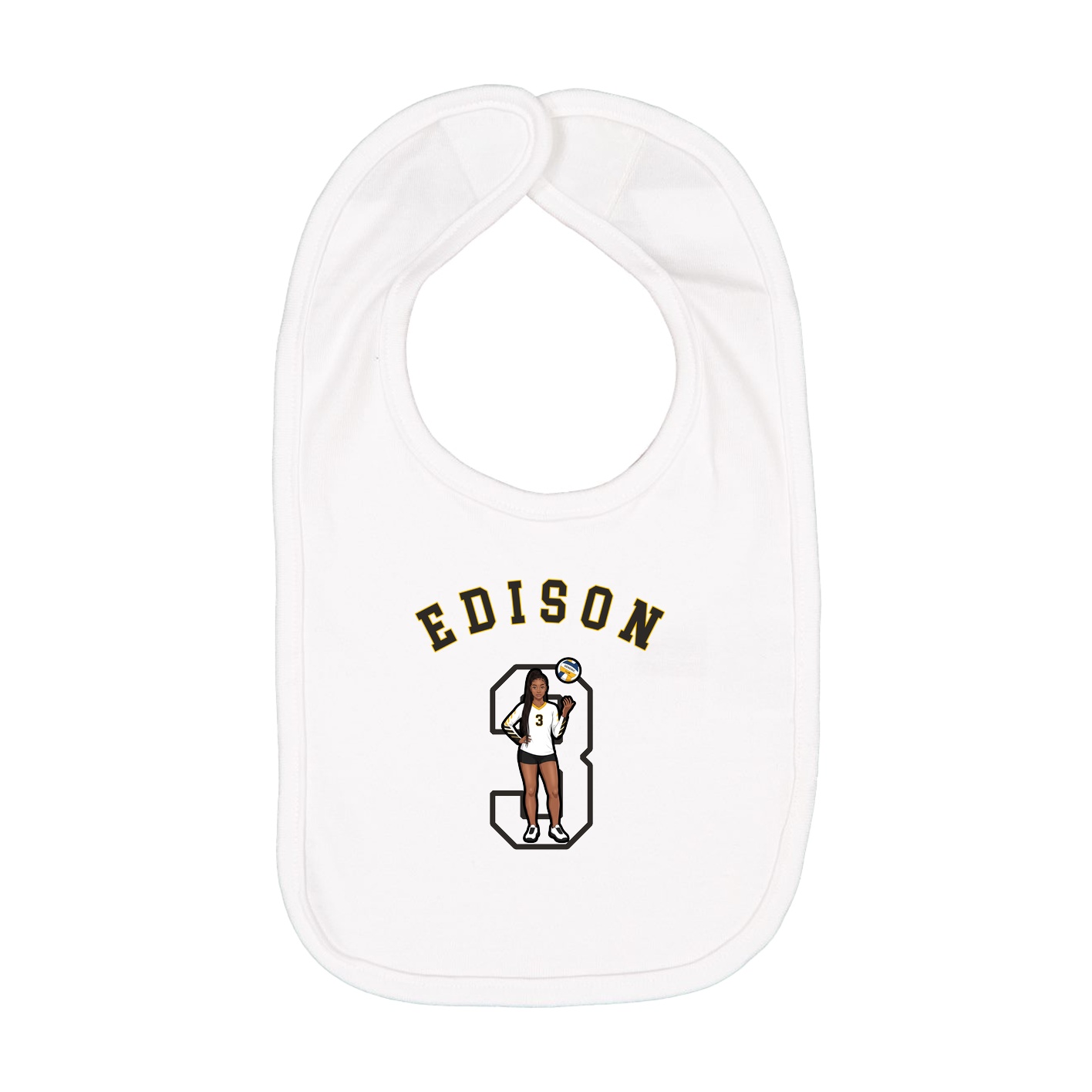 Infant Bib — Shirsey Arch in White
