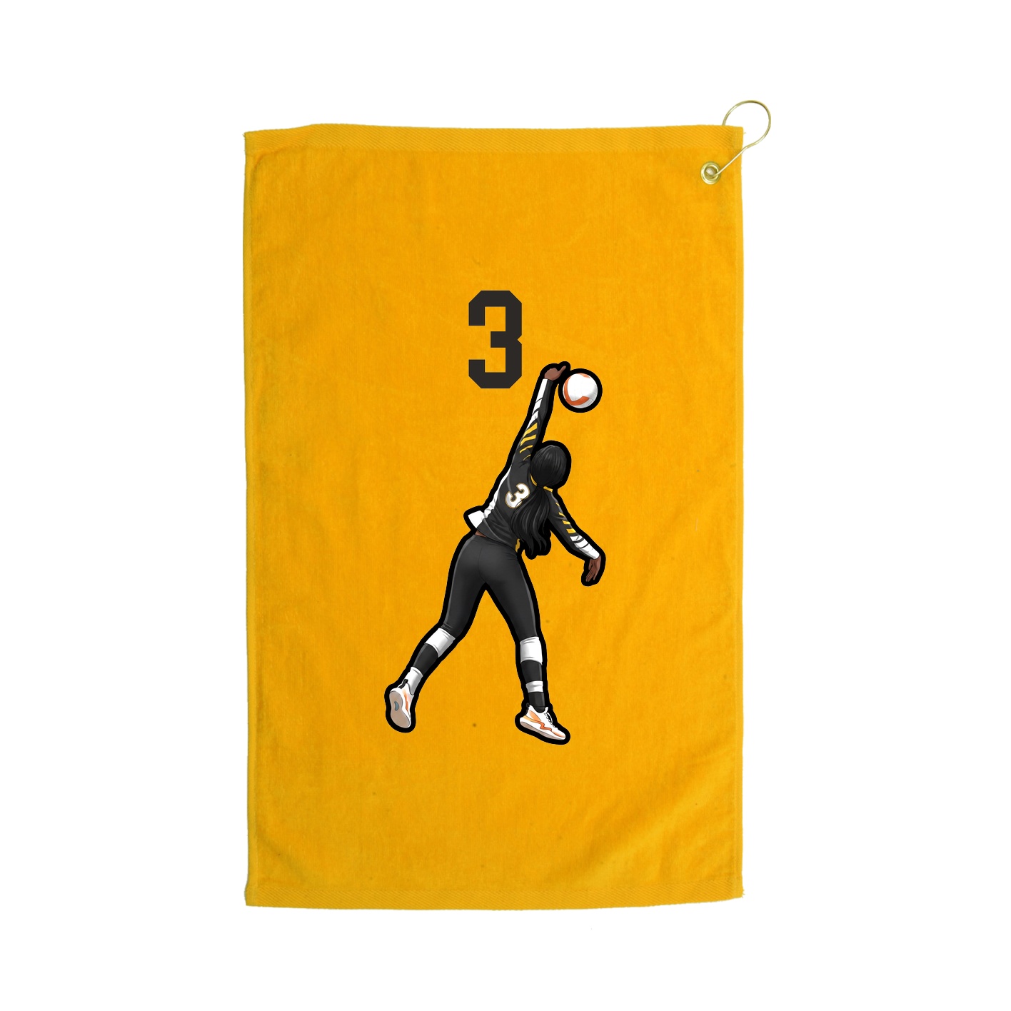 Golf Towel — Number Top in Gold