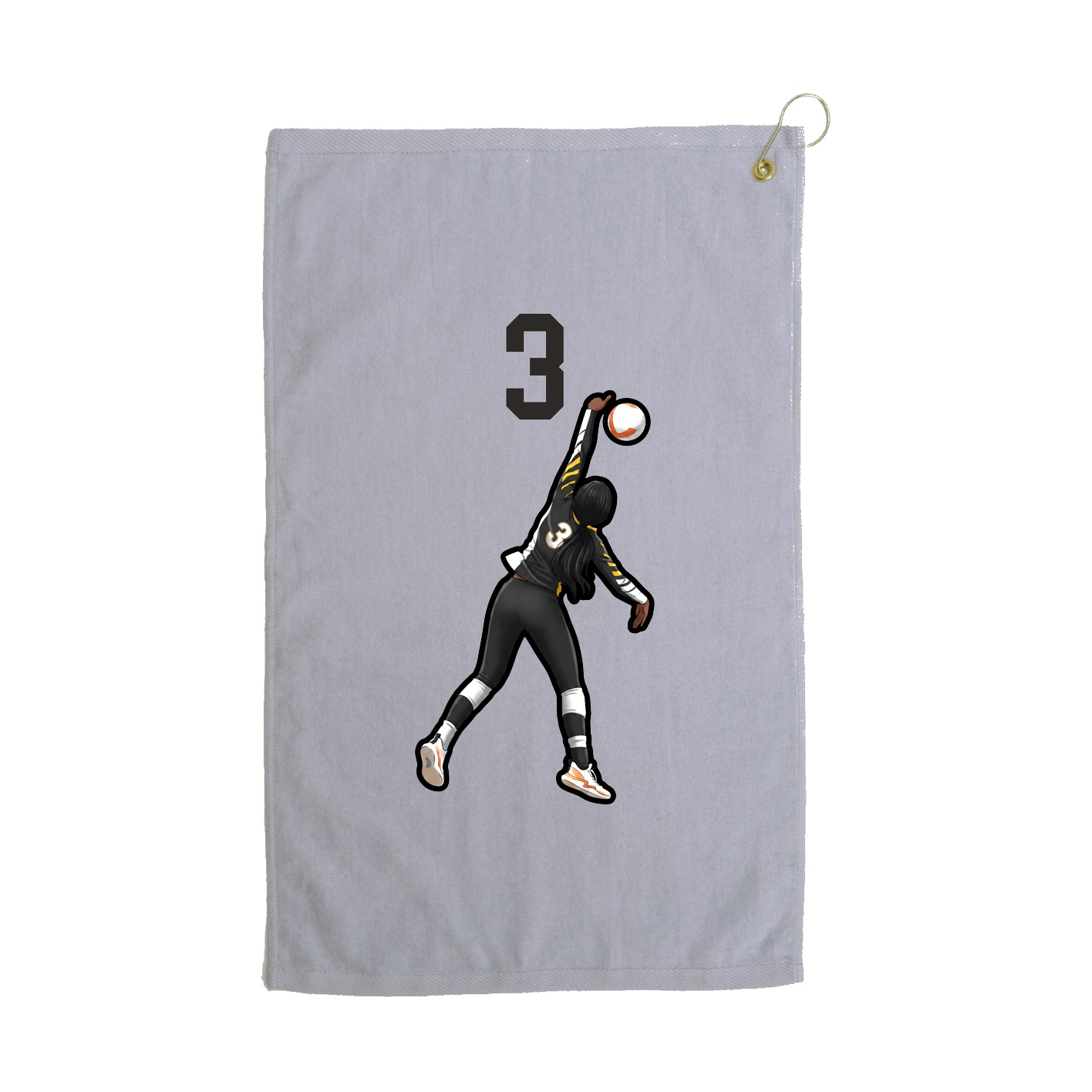 Golf Towel — Number Top in Grey