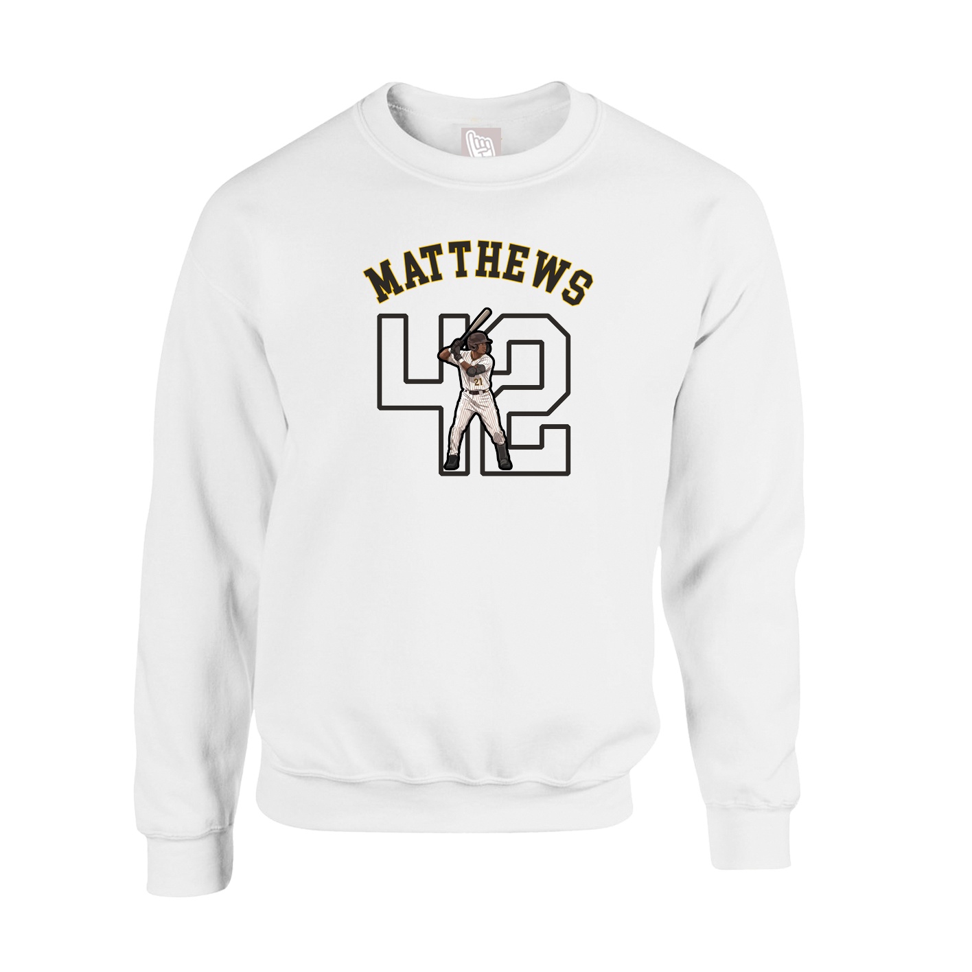 Fleece Crew — Shirsey Arch in White