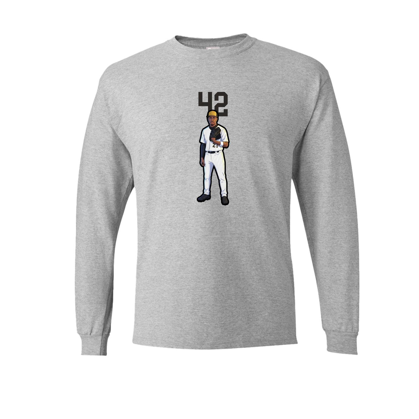 Long Sleeve Tee — Number Top in Grey