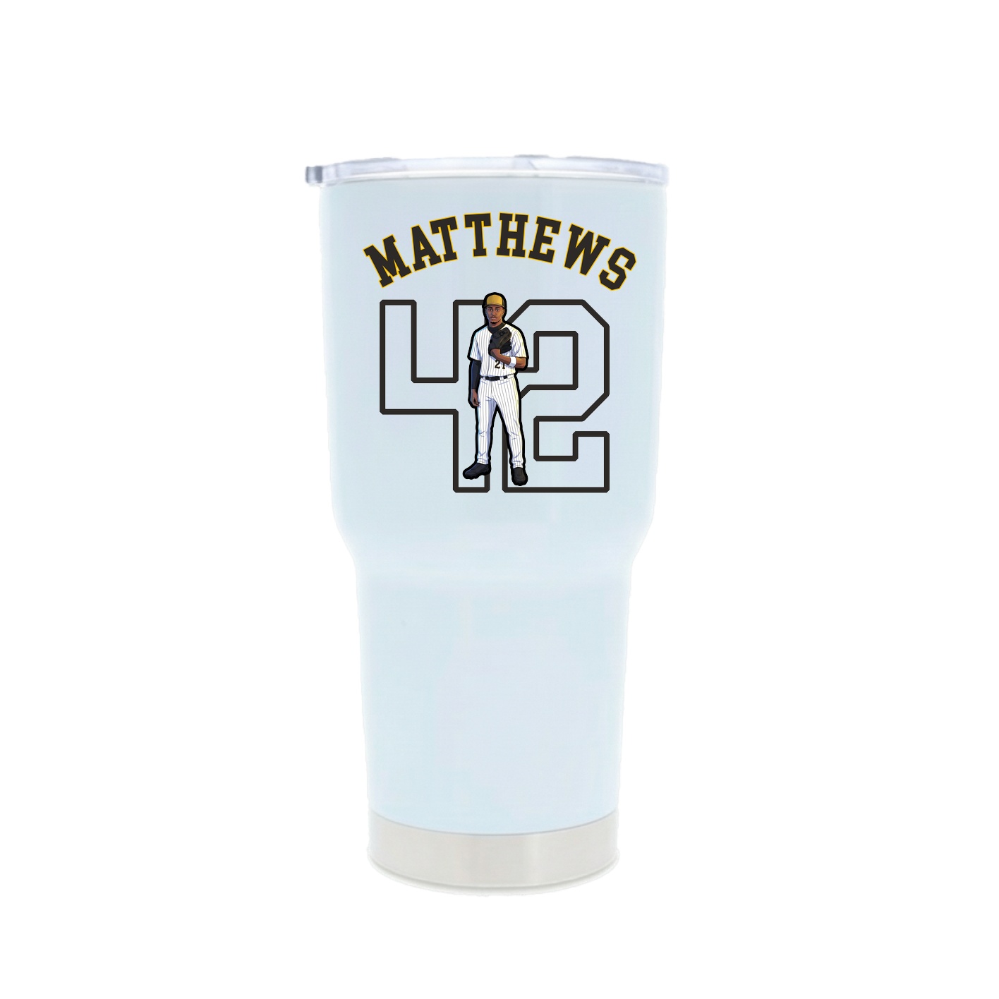 30oz Stainless Steel Tumbler — Shirsey Arch in White