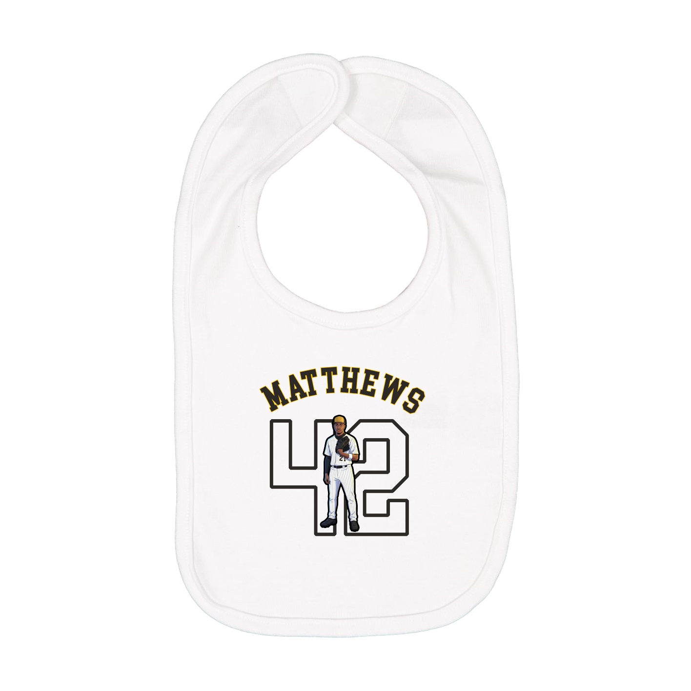 Infant Bib — Shirsey Arch in White