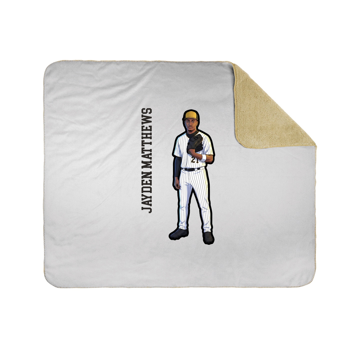 Throw Blanket — Name Vertical in White