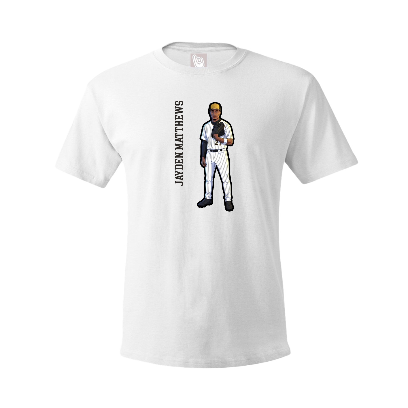 Tee — Name Vertical in White
