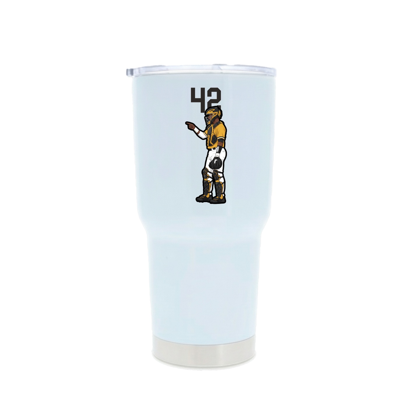 30oz Stainless Steel Tumbler — Number Top in White