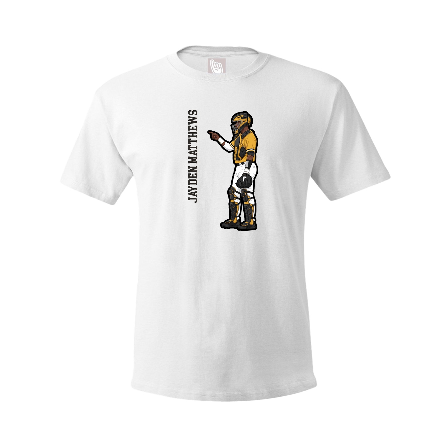 Tee — Name Vertical in White