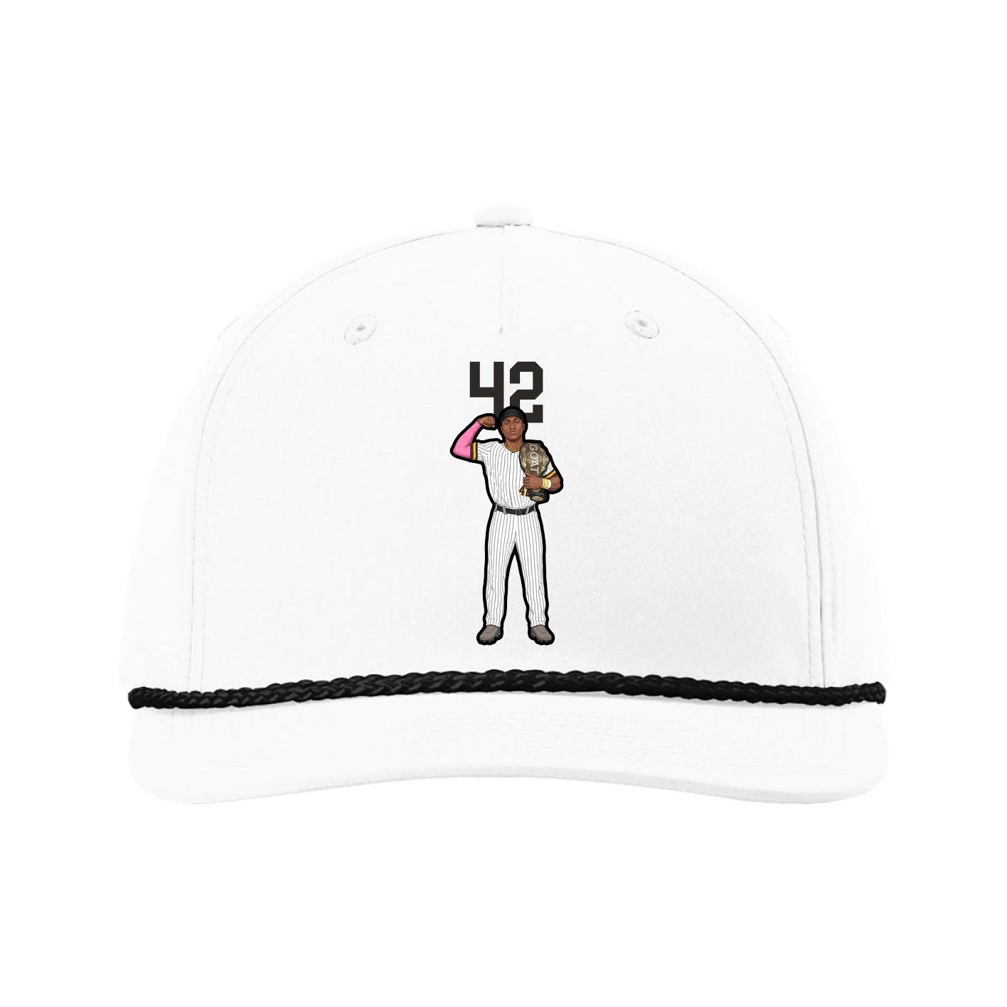 Five-Panel Classic Rope Cap — Number Top in White