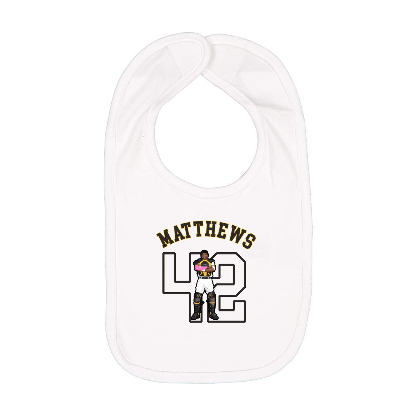 Infant Bib — Shirsey Arch in White