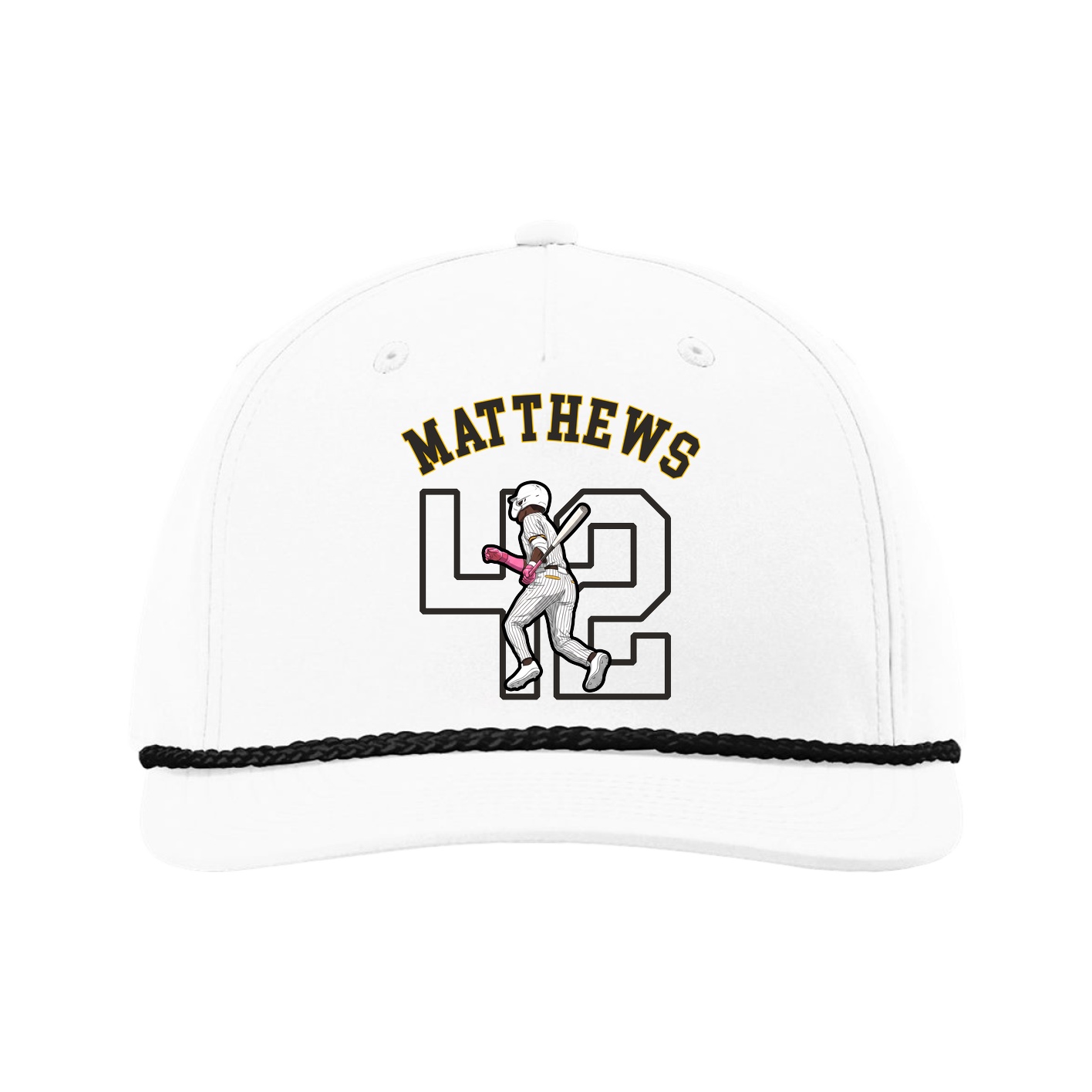 Five-Panel Classic Rope Cap — Shirsey Arch in White