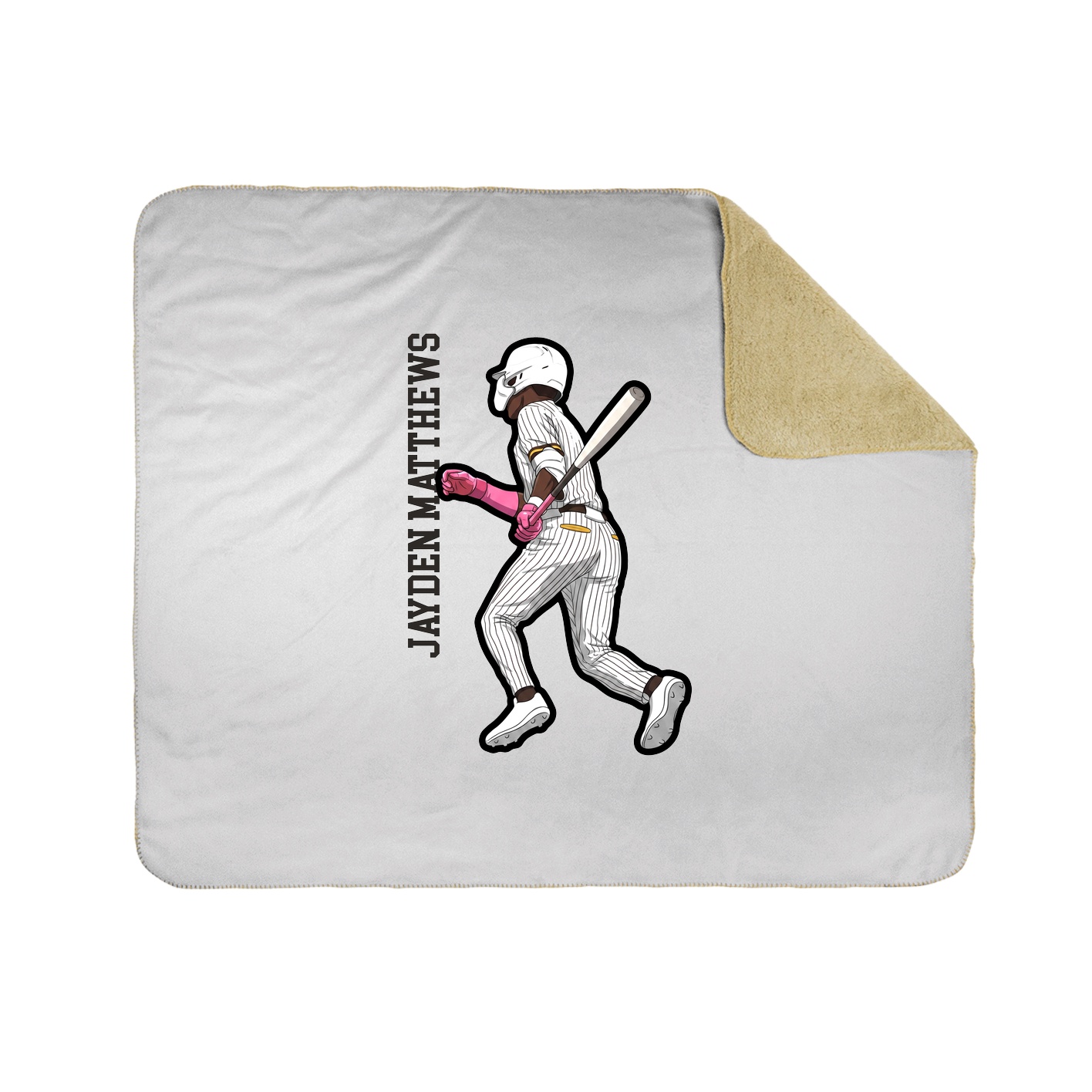 Throw Blanket — Name Vertical in White