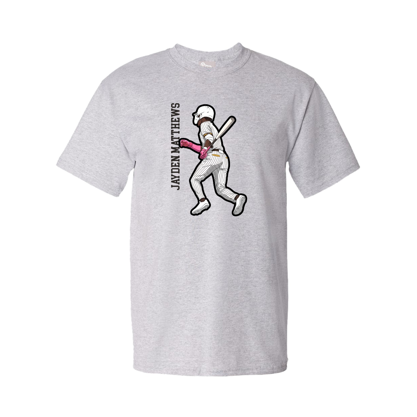 Tee — Name Vertical in Grey