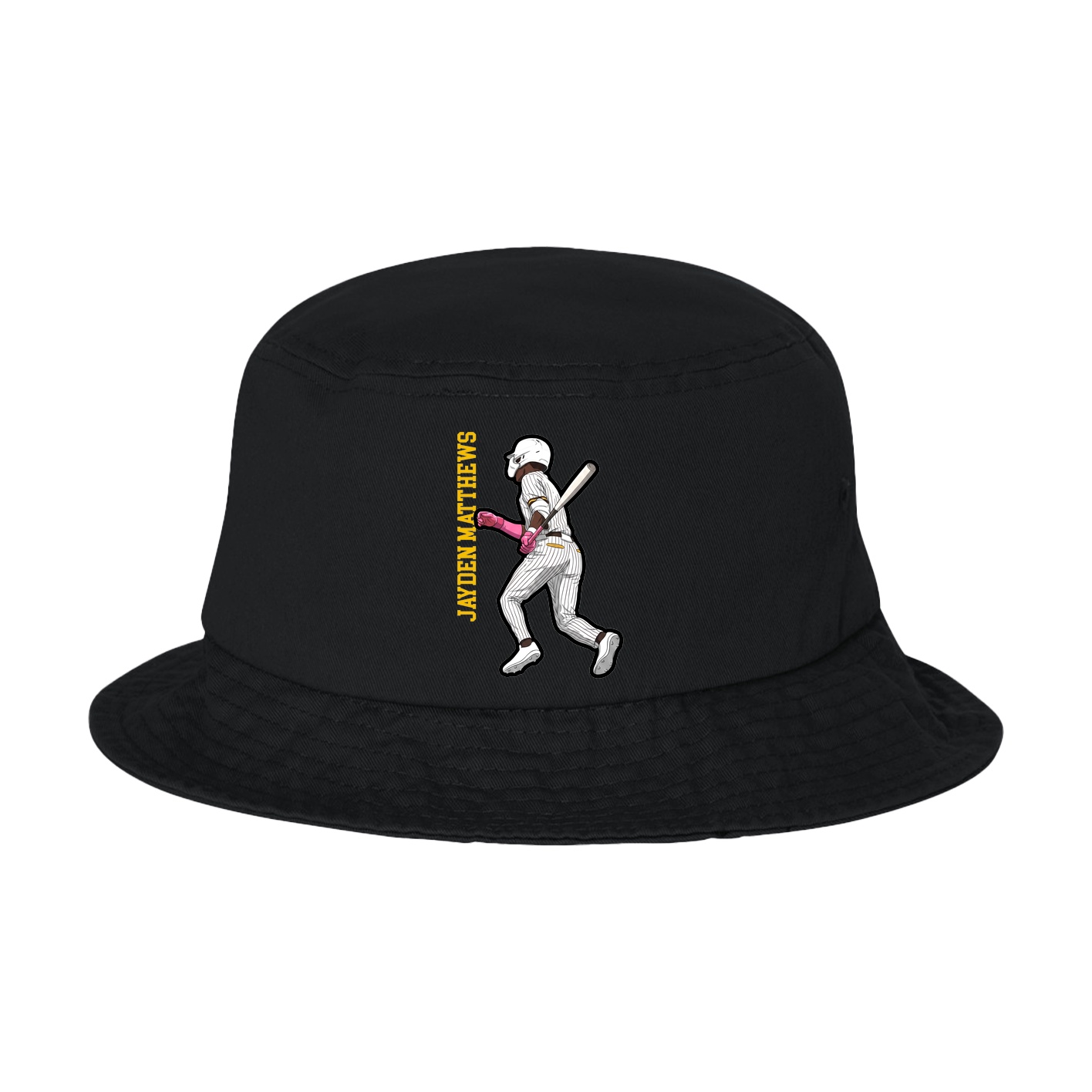 Bucket Cap — Name Vertical in Black