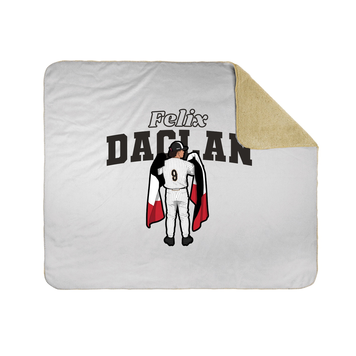 Throw Blanket — Name Arch in White
