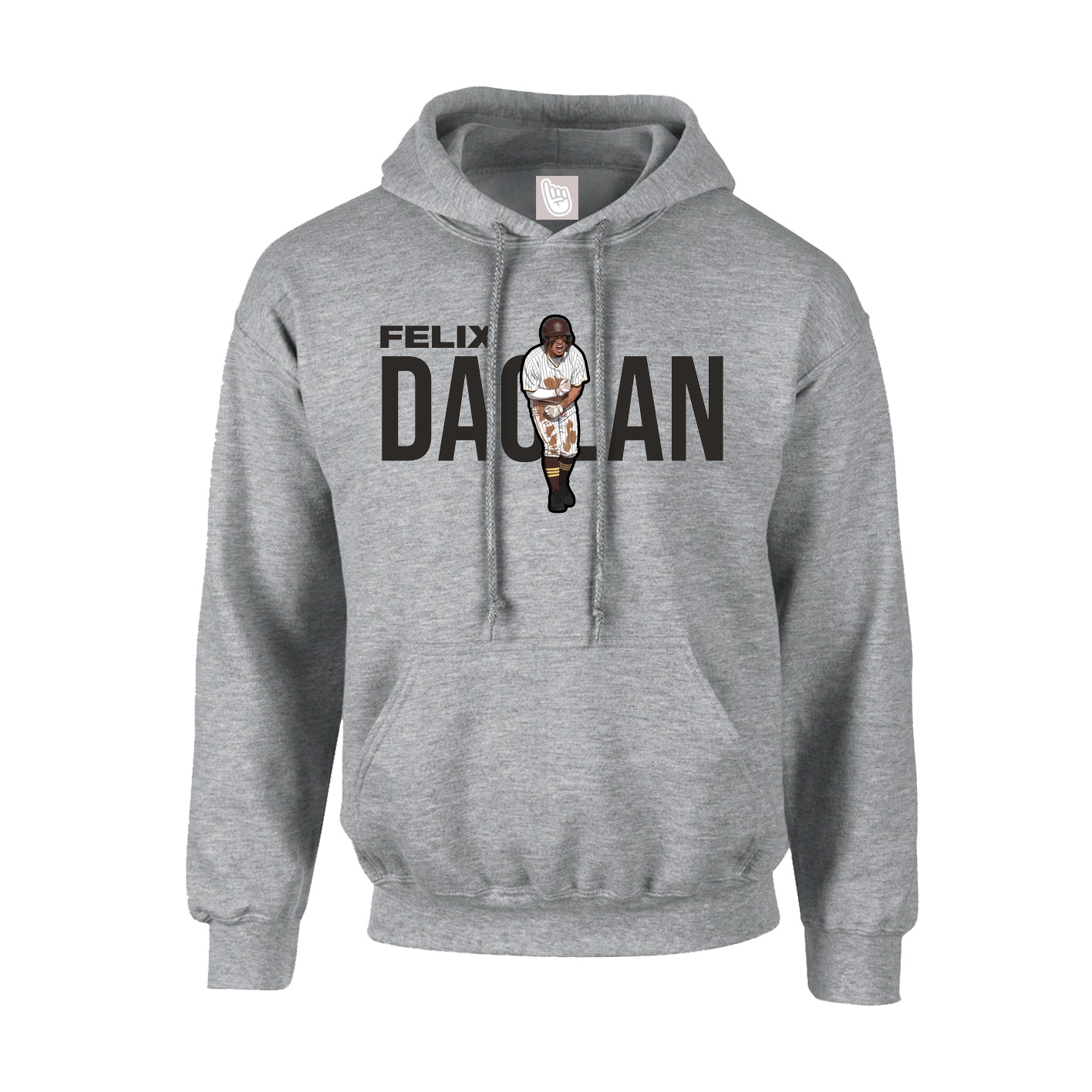 Youth Hoodie — Player Name in Grey