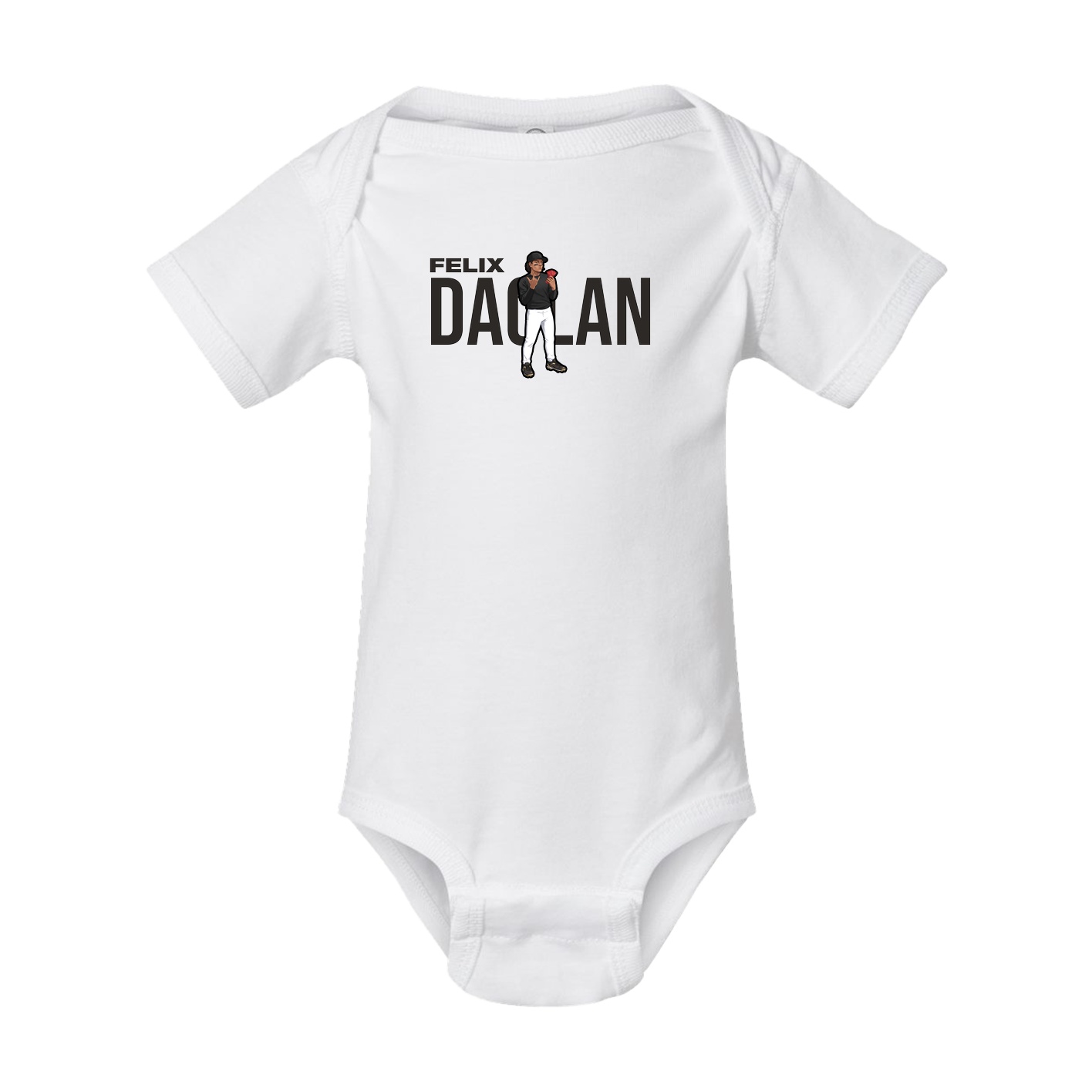Baby Onesie — Player Name in White