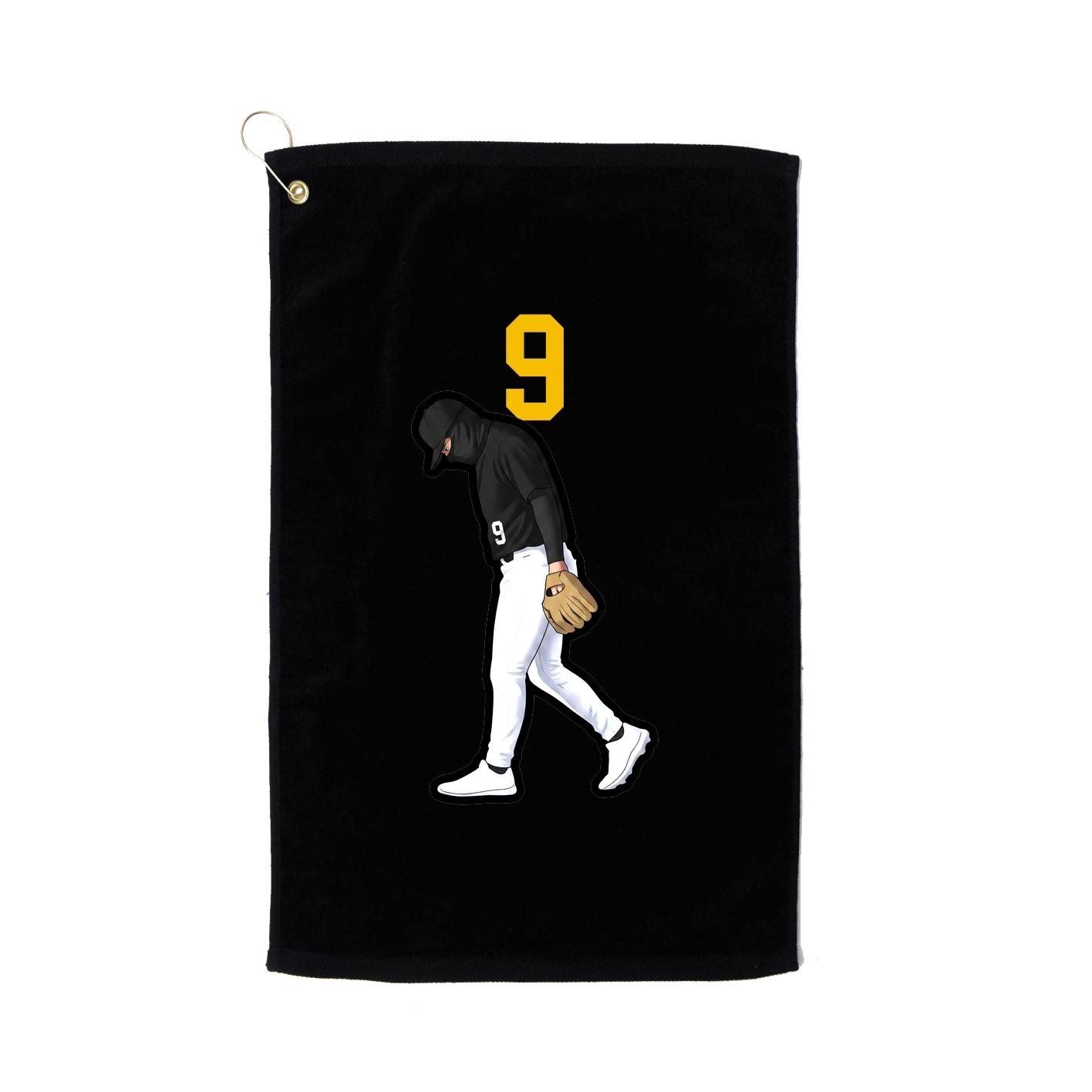 Golf Towel — Number Top in Black